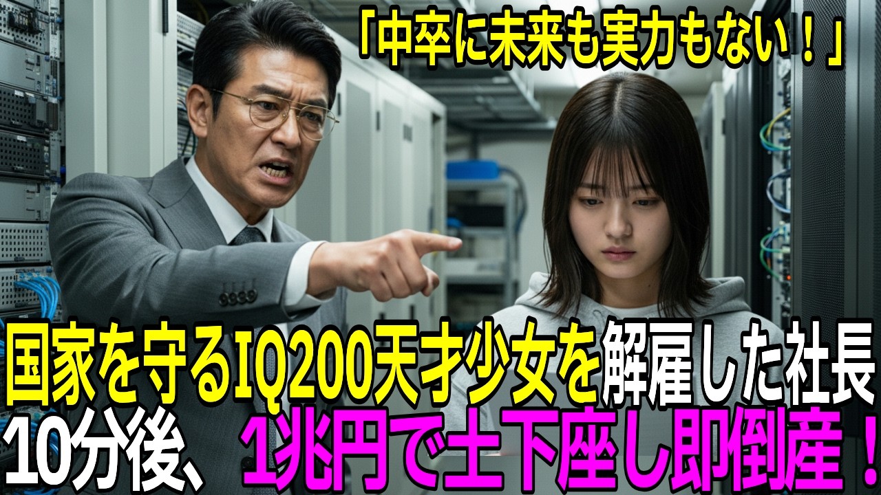 「中卒に未来はない！」国家金融網を守るIQ200の天才少女を解雇した社長！わずか10分後に1兆円契約を失い土下座して会社倒産 ! 【感動する話】【朗読】