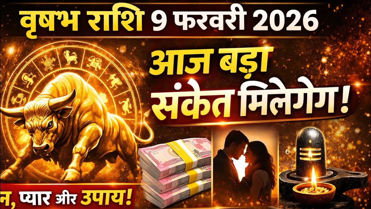 वृषभ राशि 9 फरवरी 2026 | Taurus Rashifal Today | बड़ा संकेत मिलेगा आज | Vrashbh Rashi#astrology 