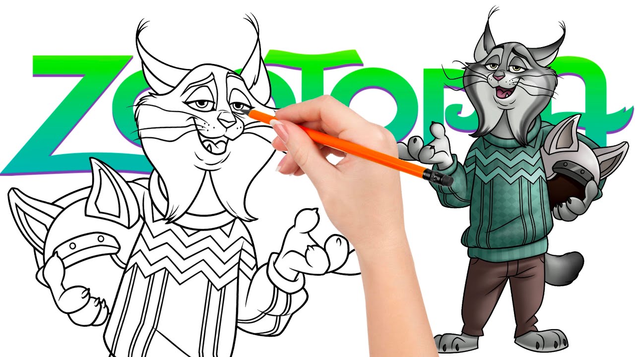 How to Draw Pawbert Lynxley from Zootopia Step by Step