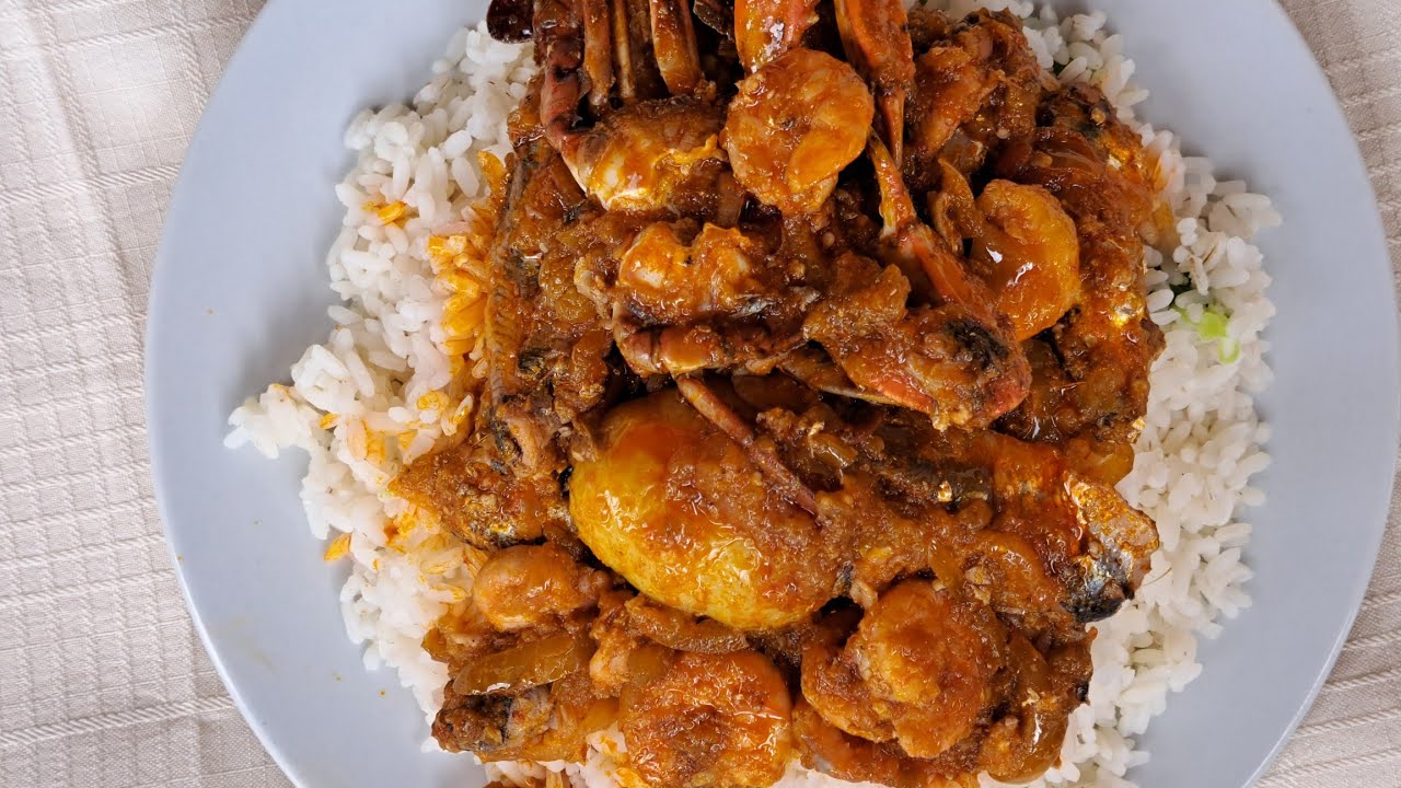 Pamine soup without frying any ingredients. (Palm Oil Soup)