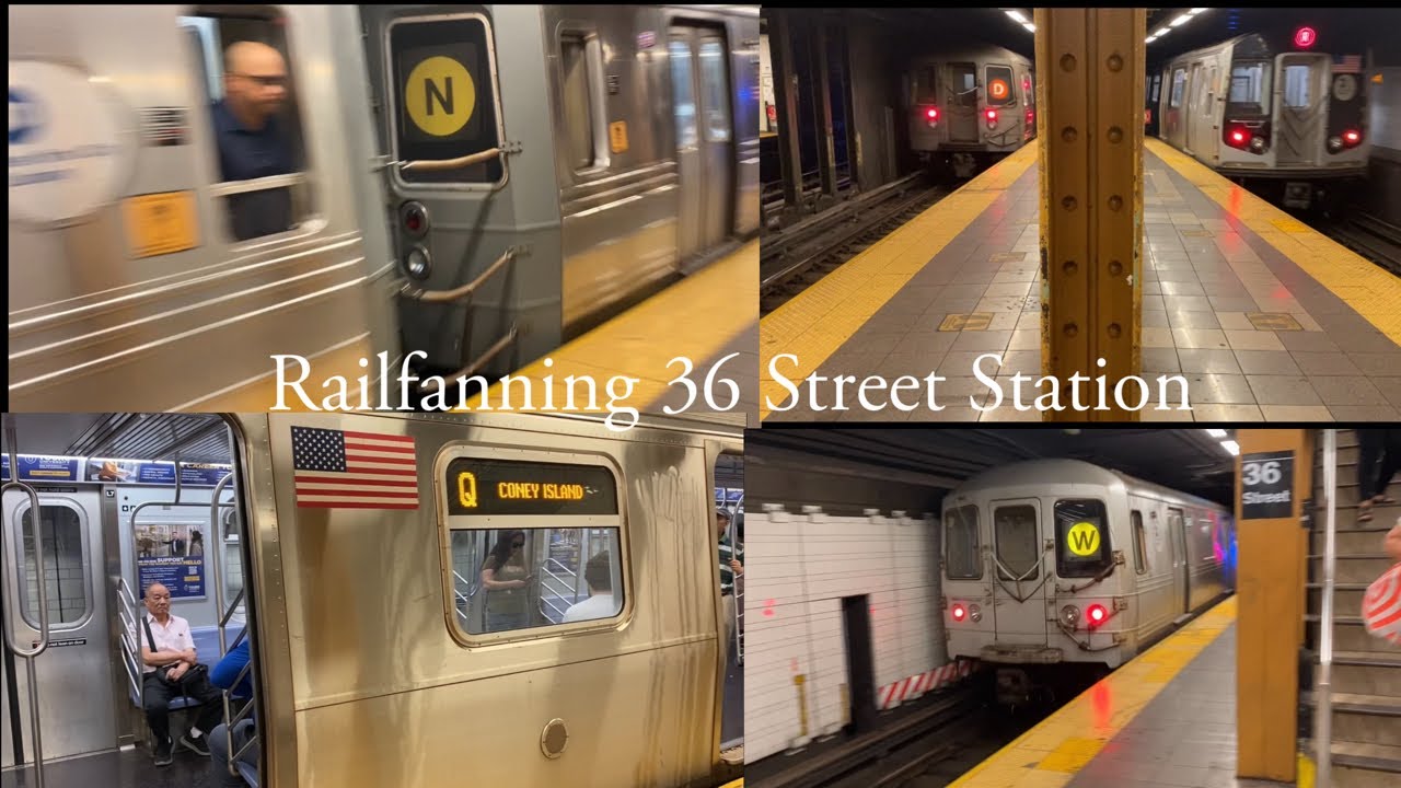 Railfanning At 36 Street Station (D) (N) (Q) (R) (W)