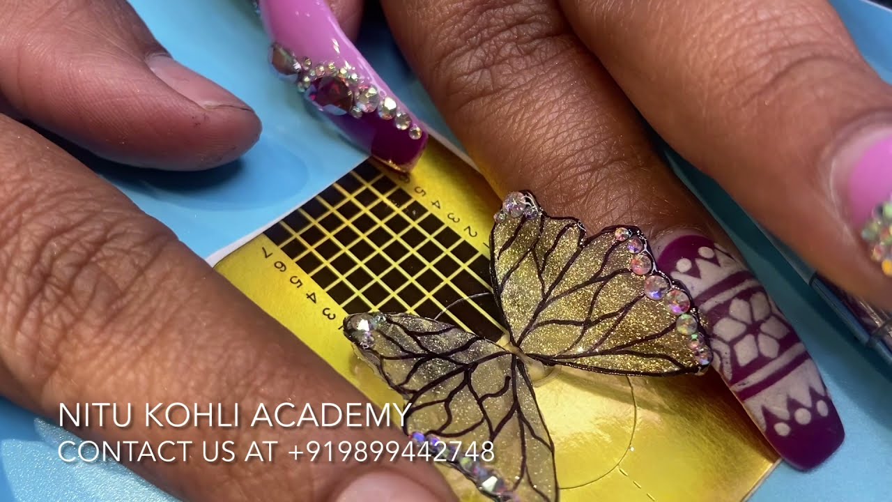 DIY Fantasy Nails 3D butterfly Nail art Design