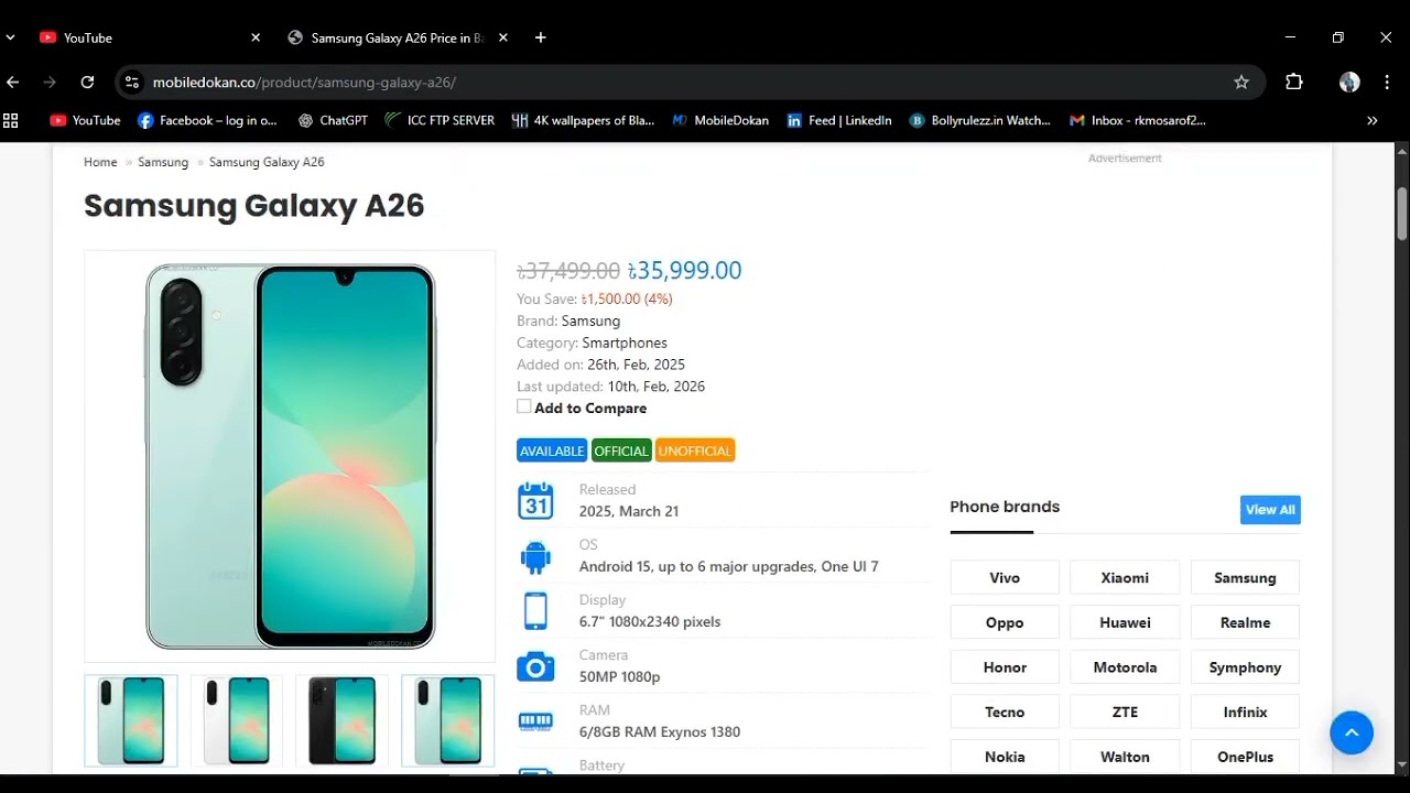 Latest Samsung phone Bd Price | Mosharof Zone