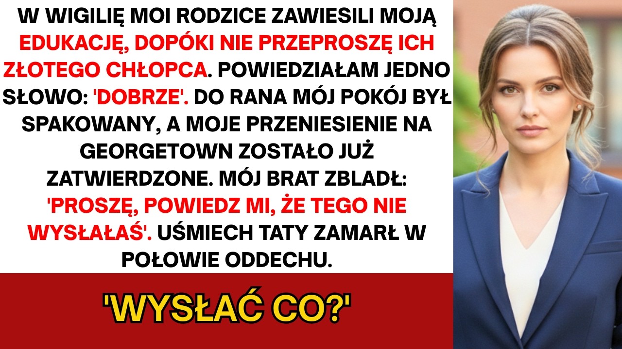 Rodzice wstrzymali moją naukę w Wigilię, aż przeproszę ich ulubieńca, więc ja…