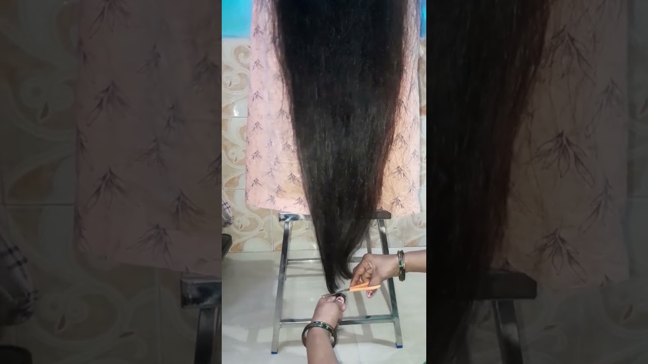 Mother's Touch: Trimming Her Daughter's Long Hair | Long Hair Trimming with Mom: A Special Bond.