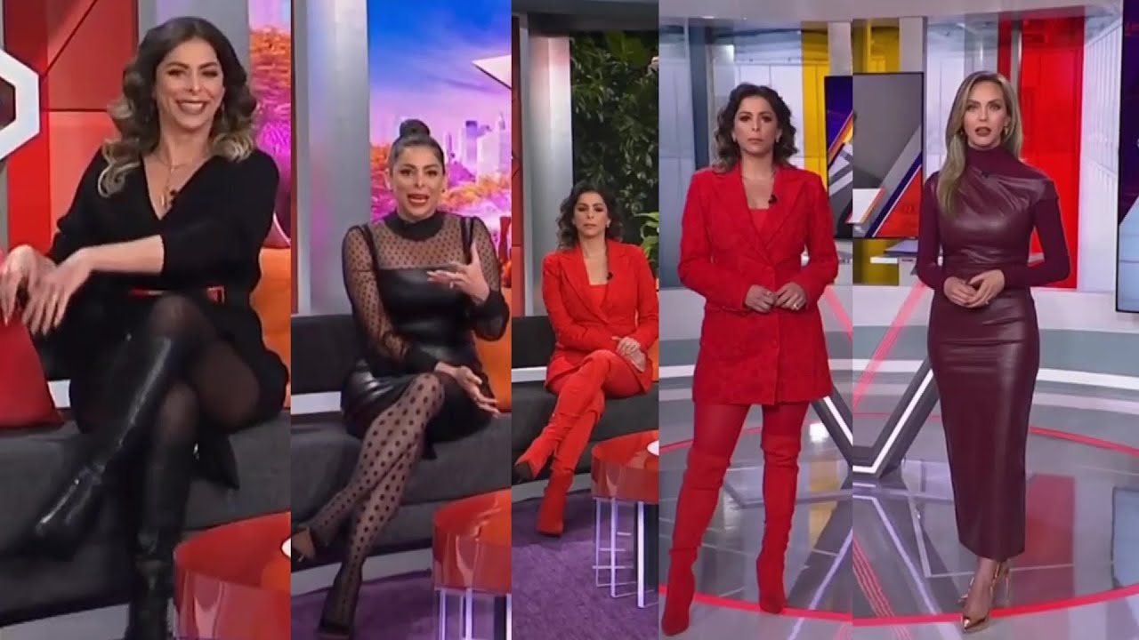 Jessica Carrillo & Lourdes Stephen Mesmerize in Pantyhose, Leather & High Boots on a Latino TV