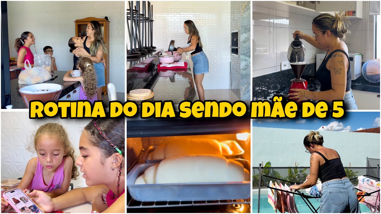 ROTINA DO DIA SENDO MÃE DE 5 NAS FÉRIAS | PESQUISANDO MATERIAL, PÃO CASEIRO, E MAIS