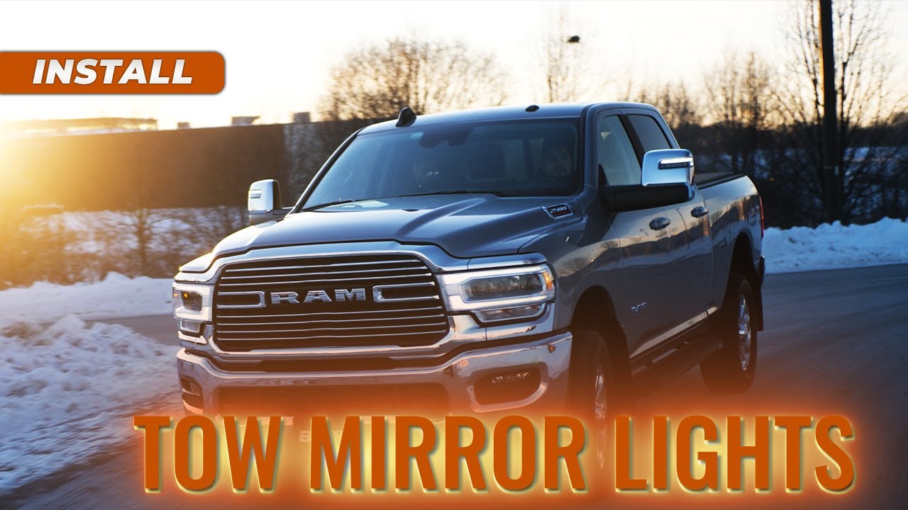 Руководство по установке габаритных огней на зеркале прицепа | Dodge Ram 1500 2025 года и Dodge R...