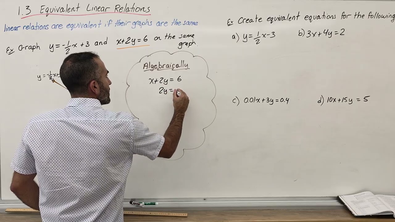 1.3 Equivalent Linear Relations (Grade 10 Academic, MPM2D)
