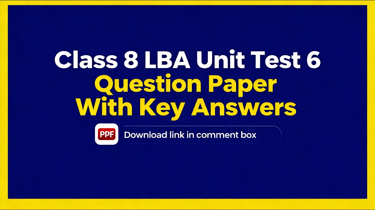 8th Standard English LBA unit test 6 question paper