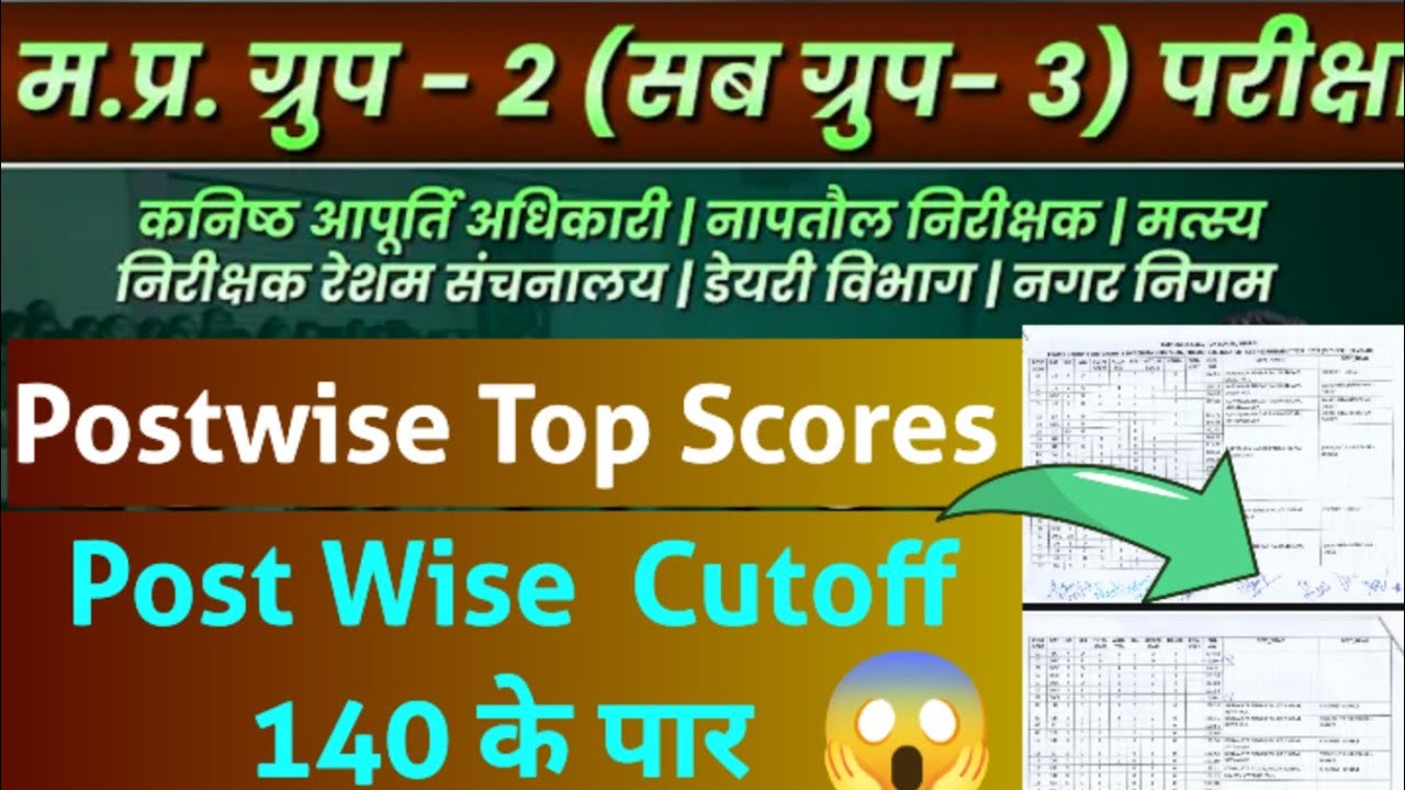 MP Group 2 Sub Group 3 2026 ✅ समूह 2 उपसमूह 3 ✅ Post Wise 👉 Safe Score ‼️#expectedcutoff