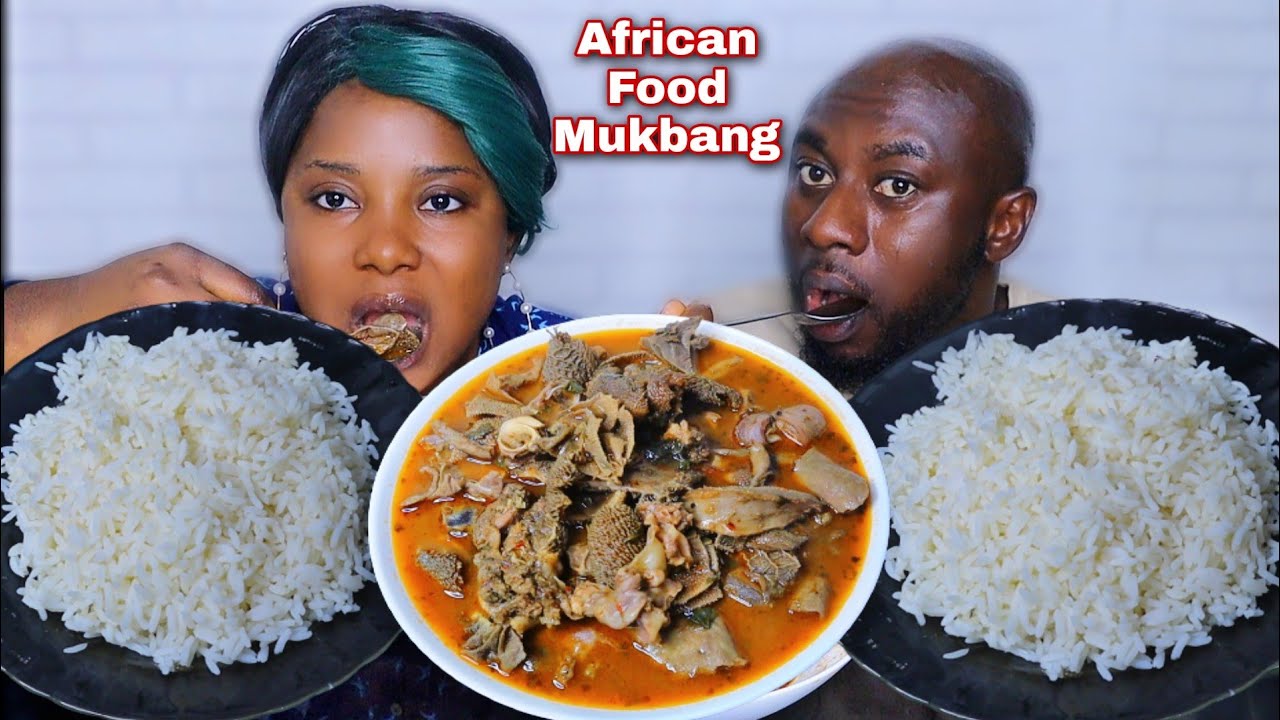 SPEED EATING CHALLANGE | WHITE RICE AND GOAT MEAT PEPPER SOUP MUKBANG | AFRICAN FOOD MUKBANG