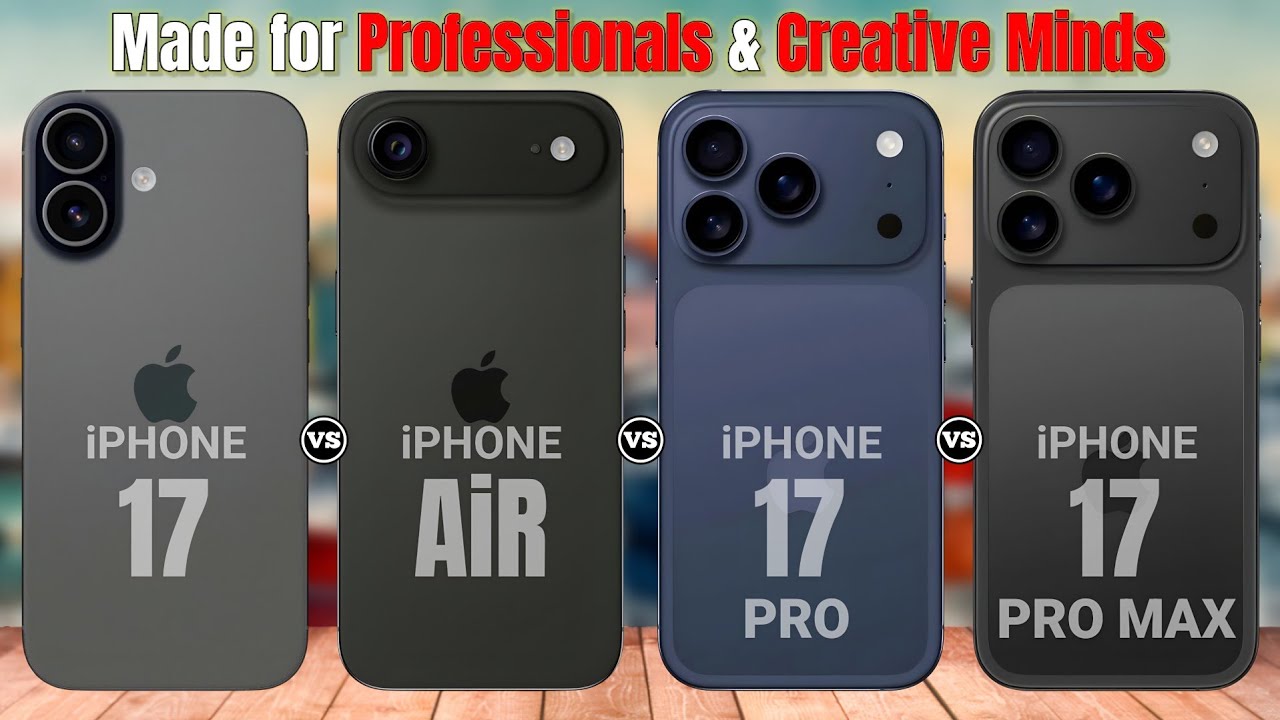 iPhone 17 Pro Max Vs iPhone 17 Pro Vs iPhone Air Vs iPhone 17 | Full Specs Review & Comparison 🔥