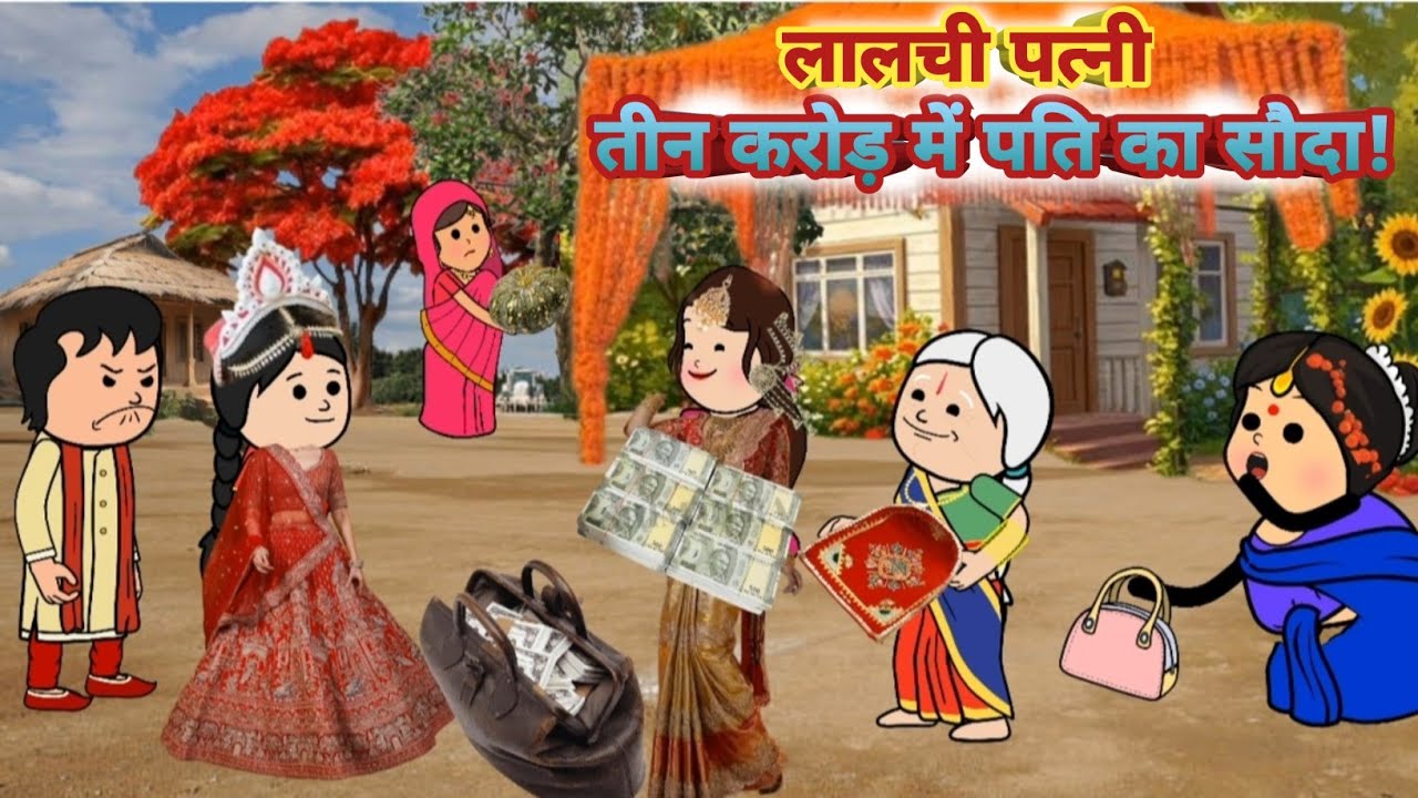लालची पत्नी ने अपने पति की किया तीन करोड़ में सौदा 😜 [सच्ची घटना पर आधारित]😡 #nyavadhicartoon 