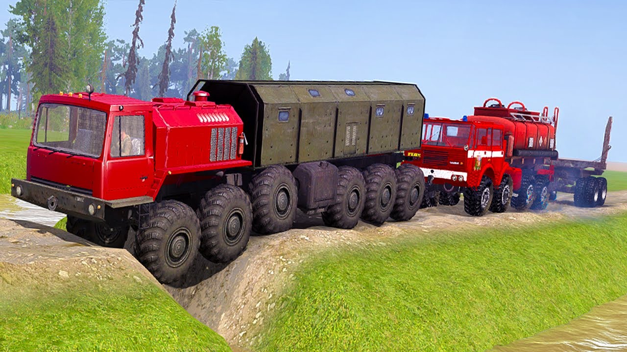 Dump Truck Vs Extreme Broken Road with Speed Bumps #mudrunner #spintires
