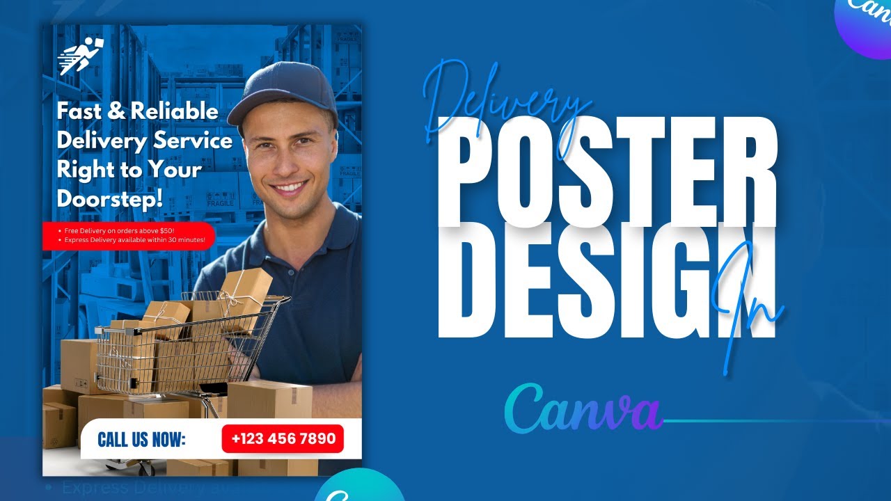 Create a STUNNING Delivery Company Poster in MINUTES with Canva!