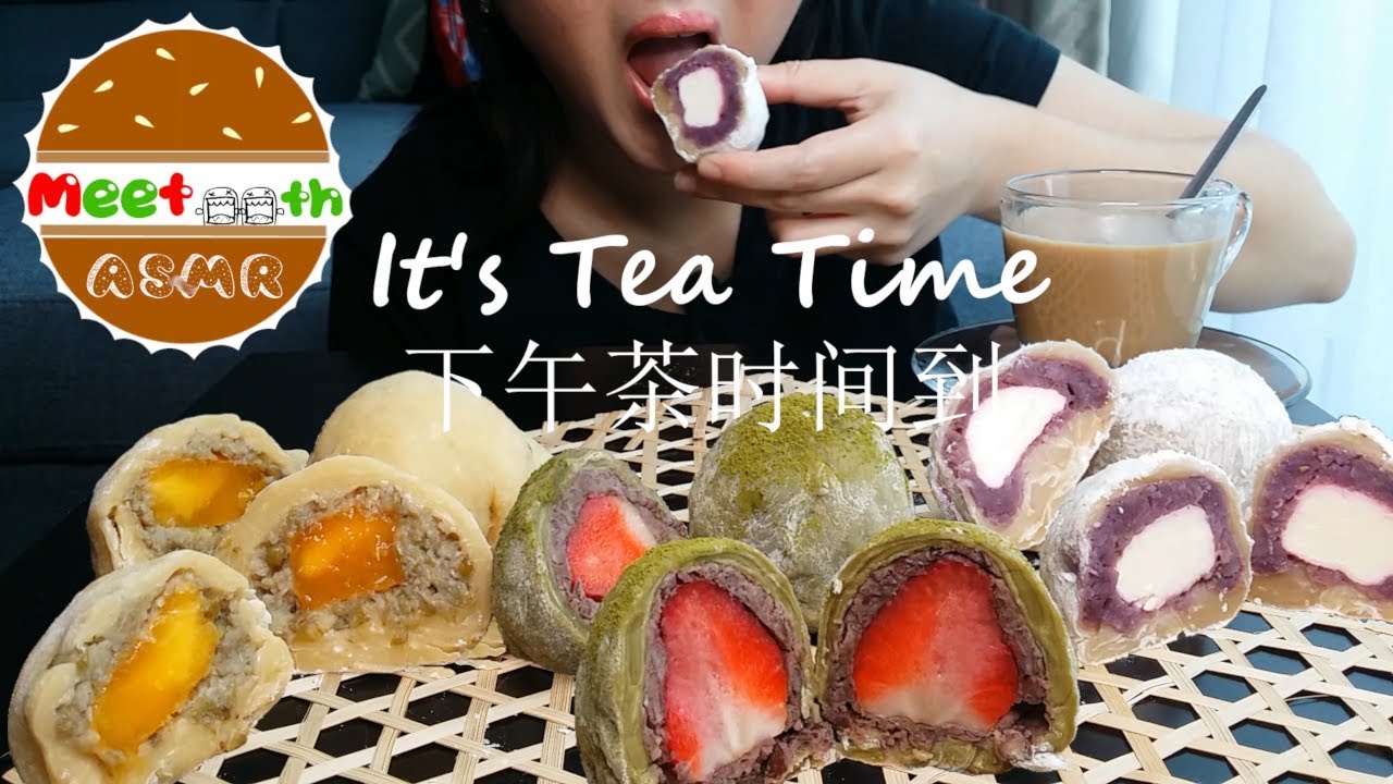 Mochi | Cream Cheese Sweet Potato | Strawberry Macha | Mango Green Bean Mukbang/Eating Show