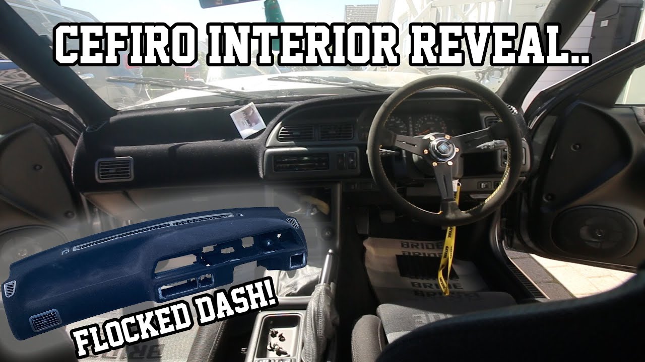 Cursed Cefiro #16 Interior install and my new flocked dash!