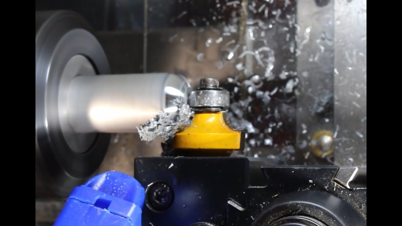 Using a woodworking router bit on the mini lathe
