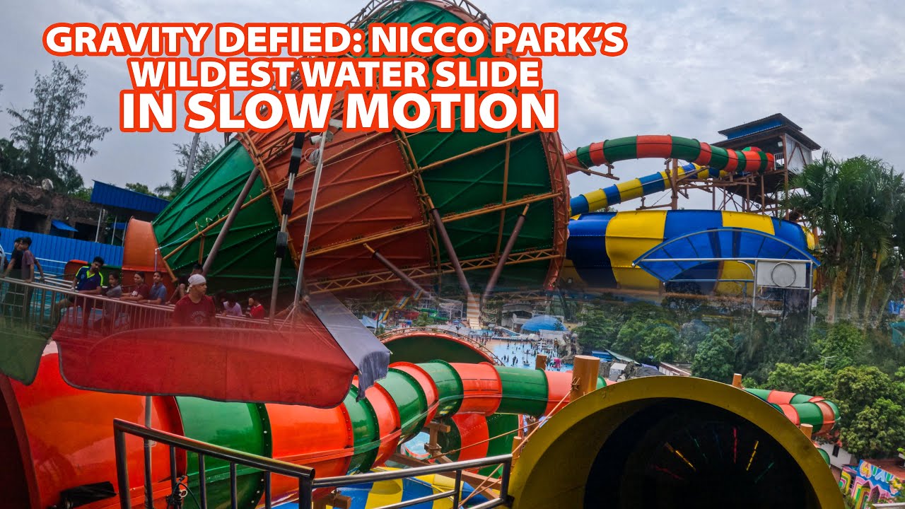 Nicco Park’s Wildest Water Slide in Slow Motion Craziest Water Slide Experience #fun #adventure