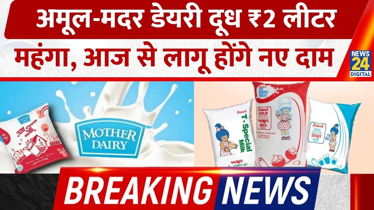 Amul-Mother Dairy Milk ₹2/Litre महंगा, आज से नए दाम लागू | Breaking News