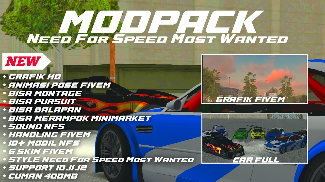 [SHARE]‼️MODPACK GTA FIVEM COLORFULL X Need For Speed Most Wanted CUMAN 400MB SUPPORT 10.11.12