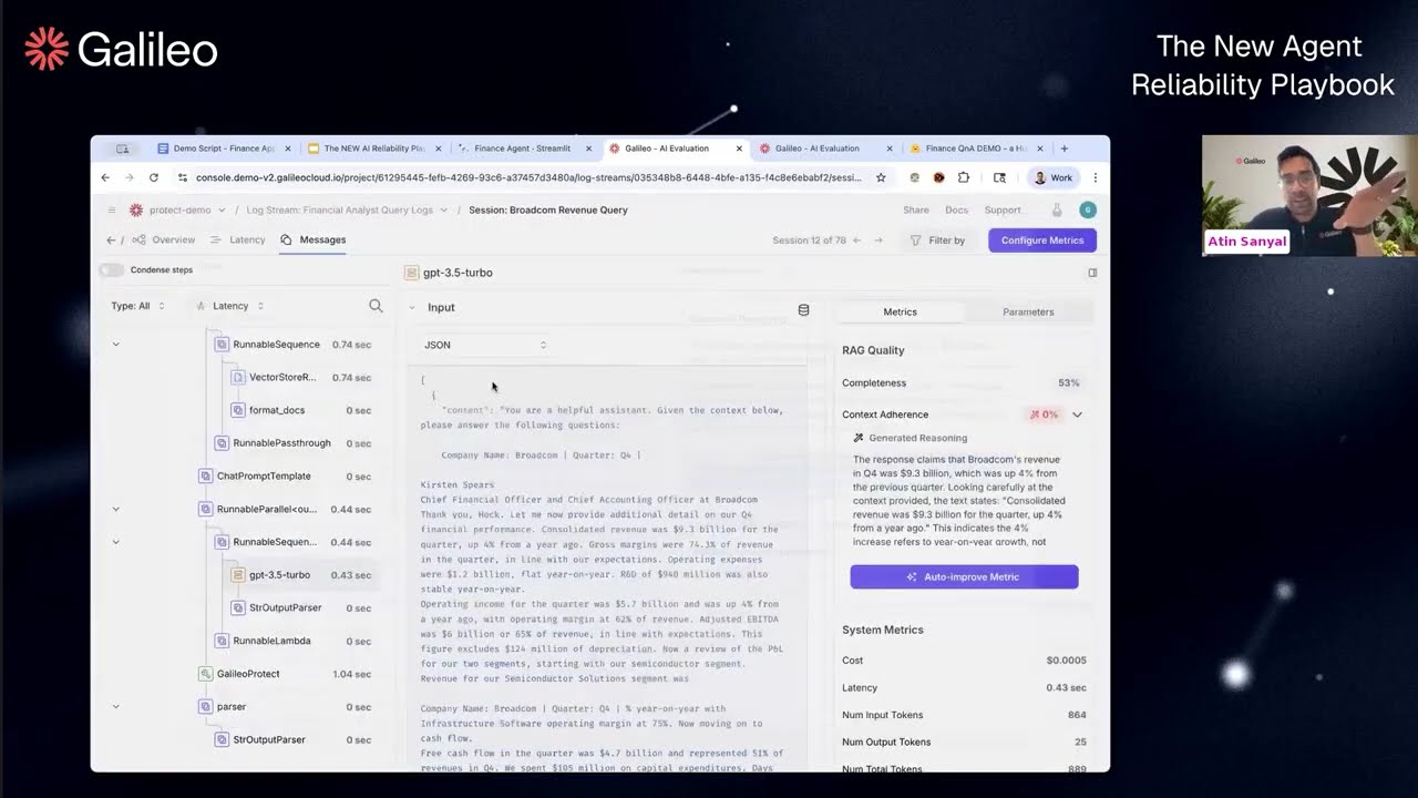 Новый подход к мониторингу агентов: демонстрация Galileo.