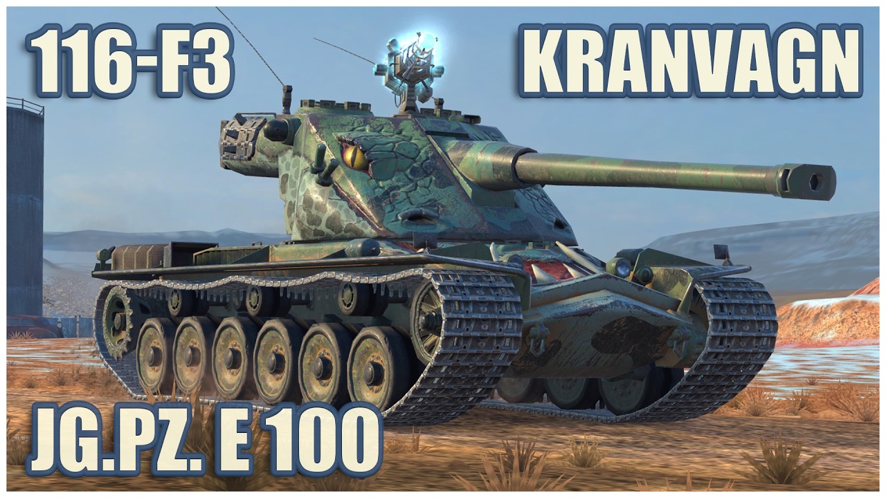 Kranvagn, 116-F3 & Jg.Pz. E 100 • WoT Blitz Gameplay