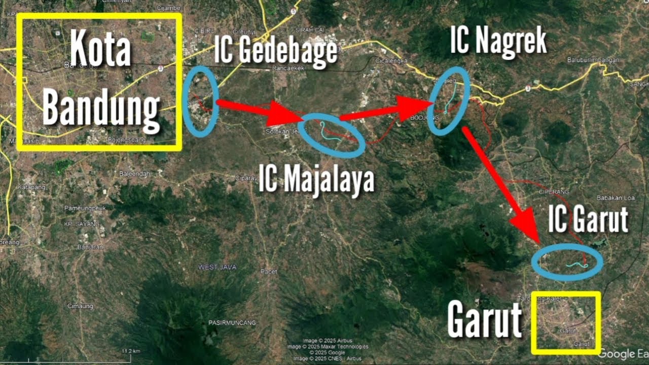 Trase Jalan ToL Bandung - Majalaya - Nagrek - Garut