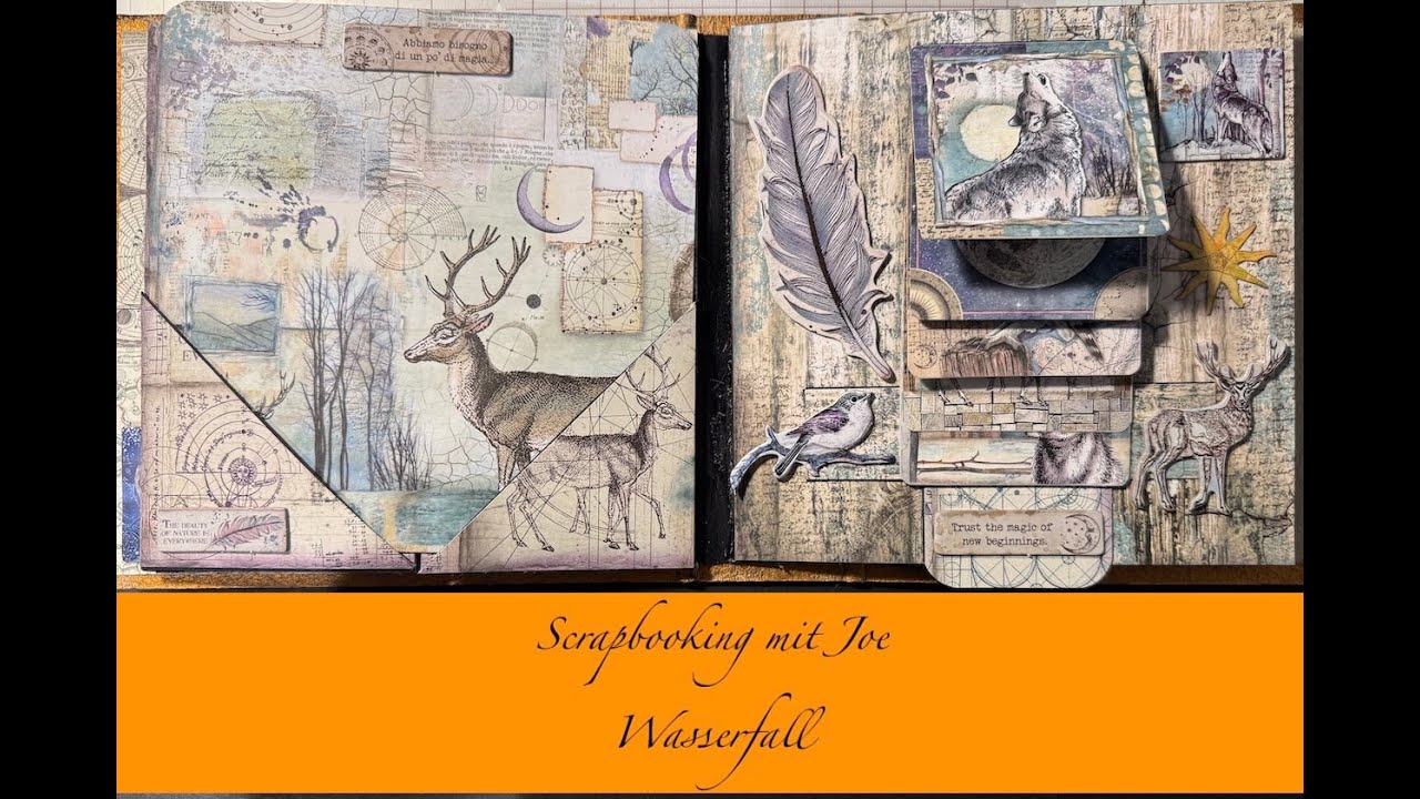 Scrapbooking mit Joe  Wasserfall in Album einbauen  Mit dem tollen Papier von #Stamperia