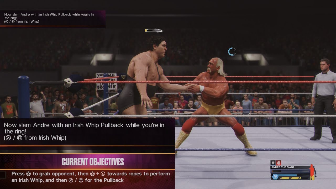 WWE 2K24 Slam Andre with an Irish Whip Pullback while you are in the ring