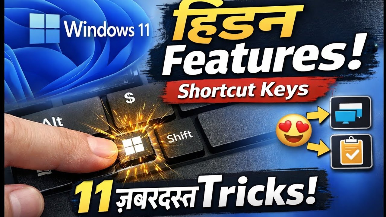 Windows 11 के छिपे हुए Shortcut Keys &ndash; Productivity बढ़ाएँ!&rdquo;