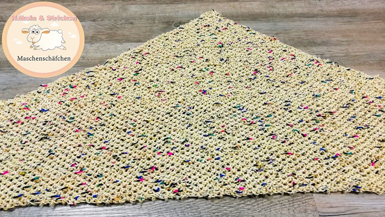 Dreieckstuch stricken Netzmuster / Dreieckstuch einfach stricken / Maschenschäfchen Dreieckstuch