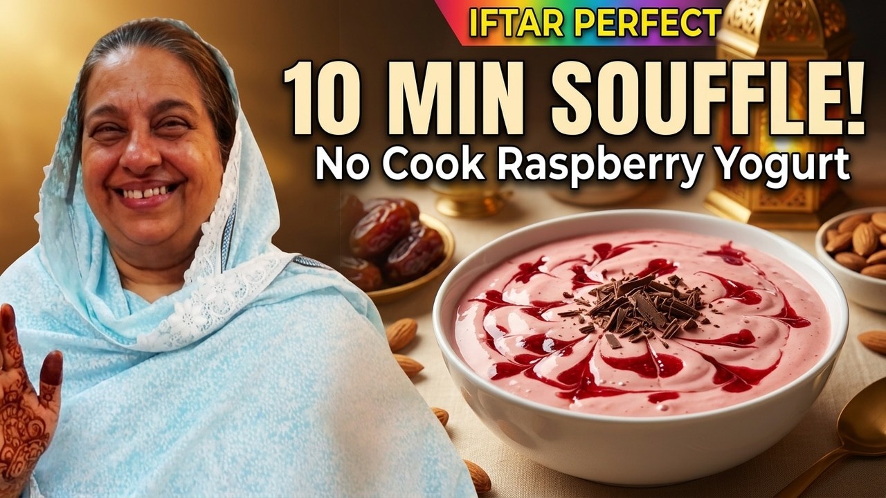 10-Minute NO-COOK Raspberry Yogurt Fluff | Easy 5-Ingredient Dessert
