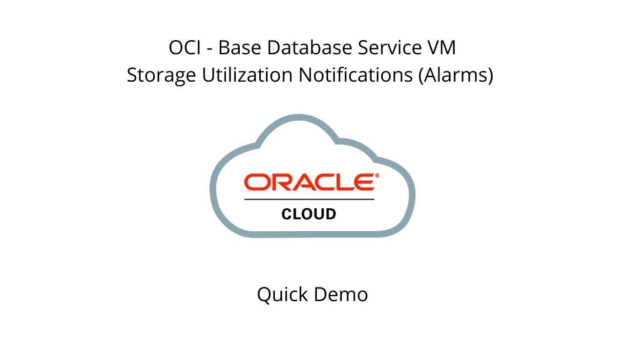 Quick Demo - OCI Database Service Storage Utilization Email Alarms