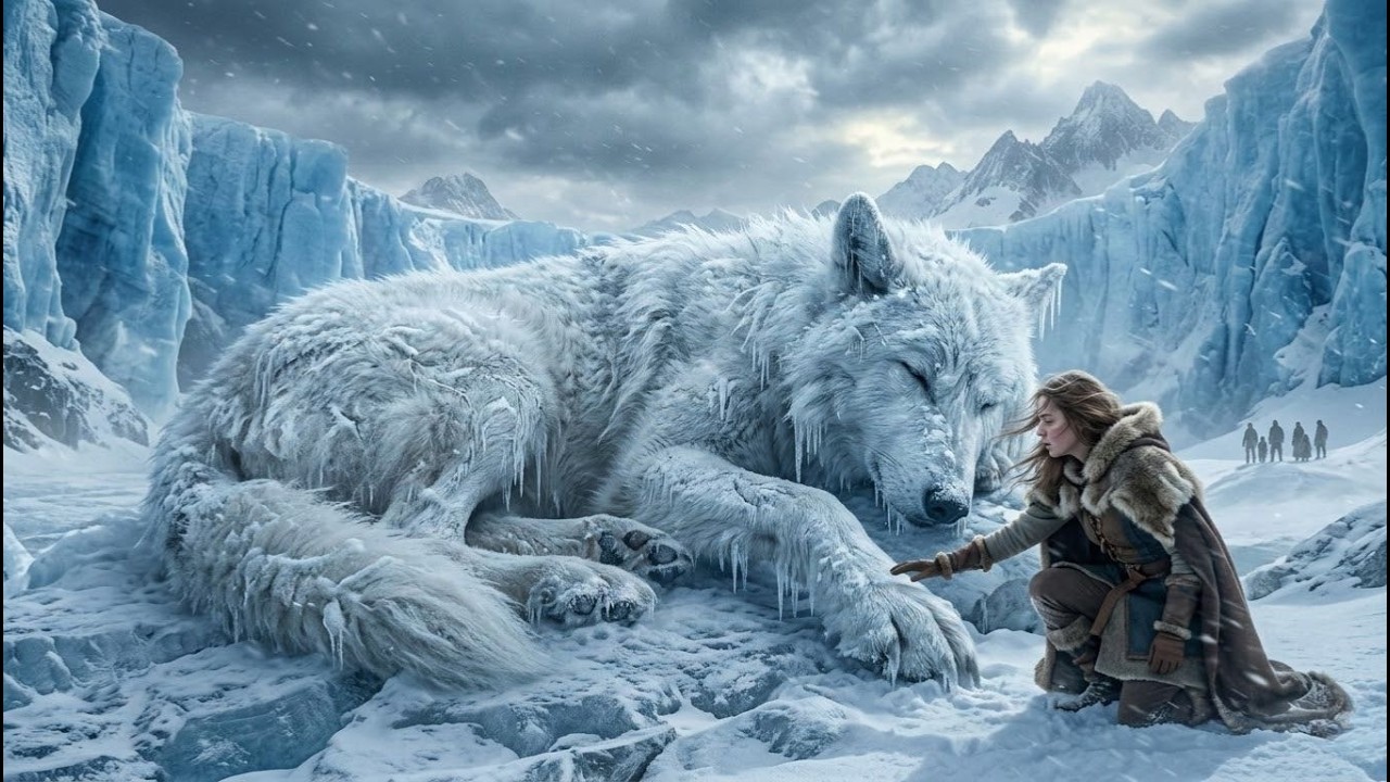 The Glacier Wolf Slept for a Hundred Years — It Woke When She Touched the Snow Before the Alpha King