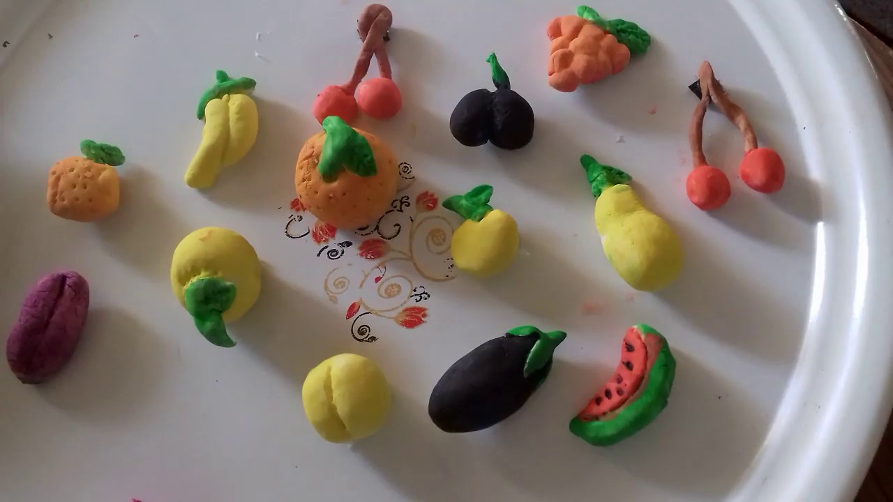 صنع مجسمات فواكه(مشروع منزلي)  بعجينة السيراميك