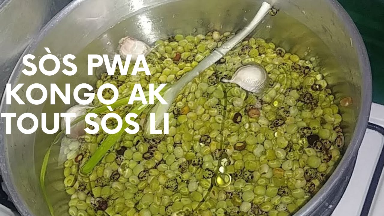 Sòs Pwa Kongo ak tout sòs li/Diri blan/Resèt Ayisyen