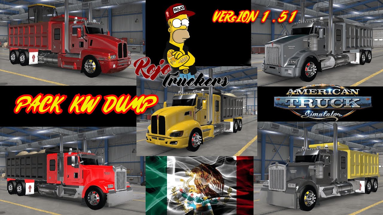 KENWORTH PACK DUMP VOLTEO O VOLQUETA MOD ATS EL ROJO TREUCKERS MEXICO