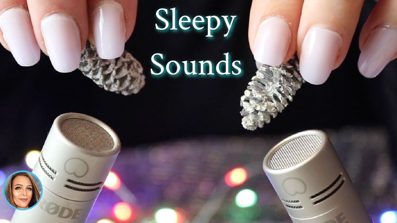 ASMR - 1 Hour of sleepy sounds - mini pinecone stroking - 🌲🎧🎤 Relax and sooth to sleep 😴