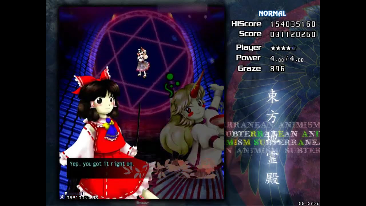 Touhou 11 ~ Subterranean Animism playthrough - Reimu A [Normal]