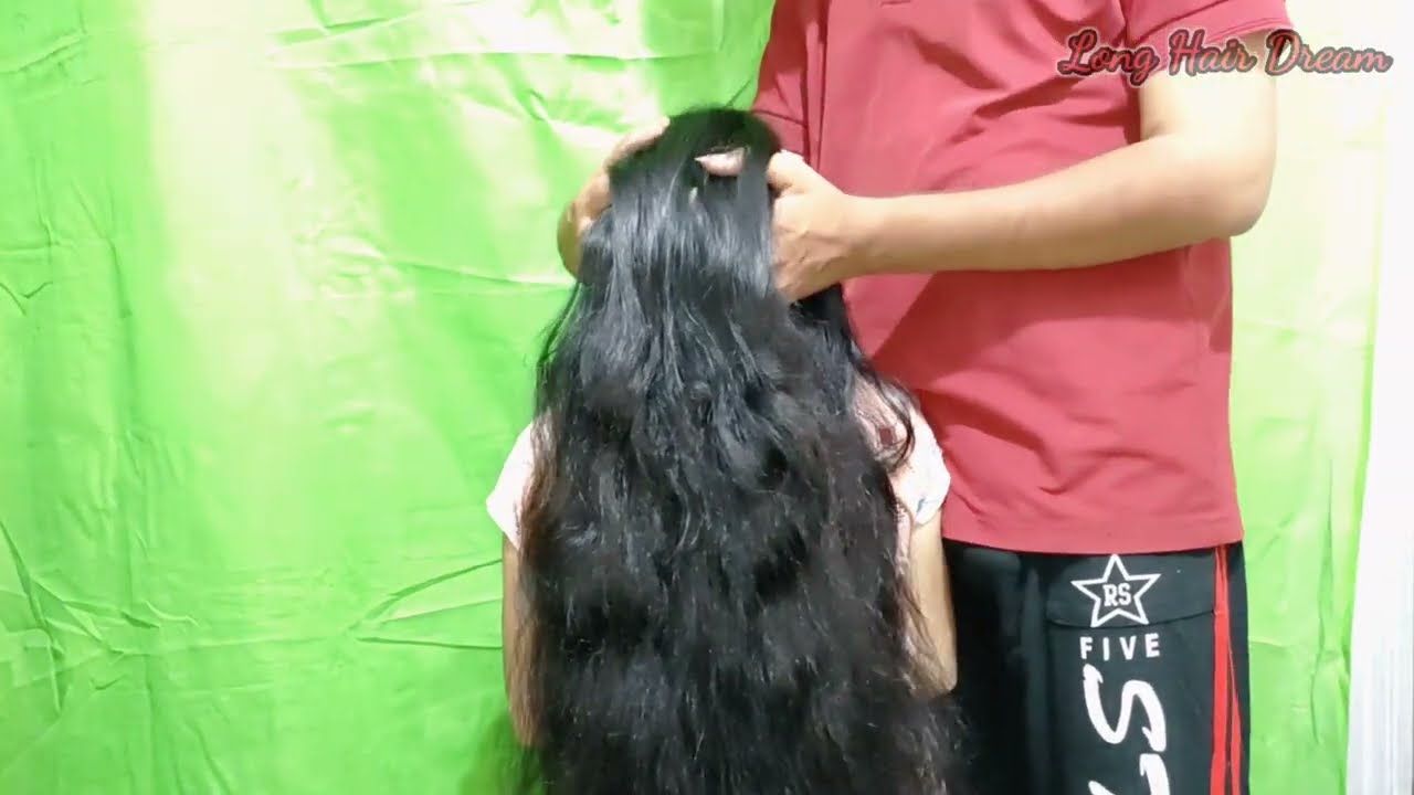 Long Hair Play And Pulling By Male | Long Silky Hair Play