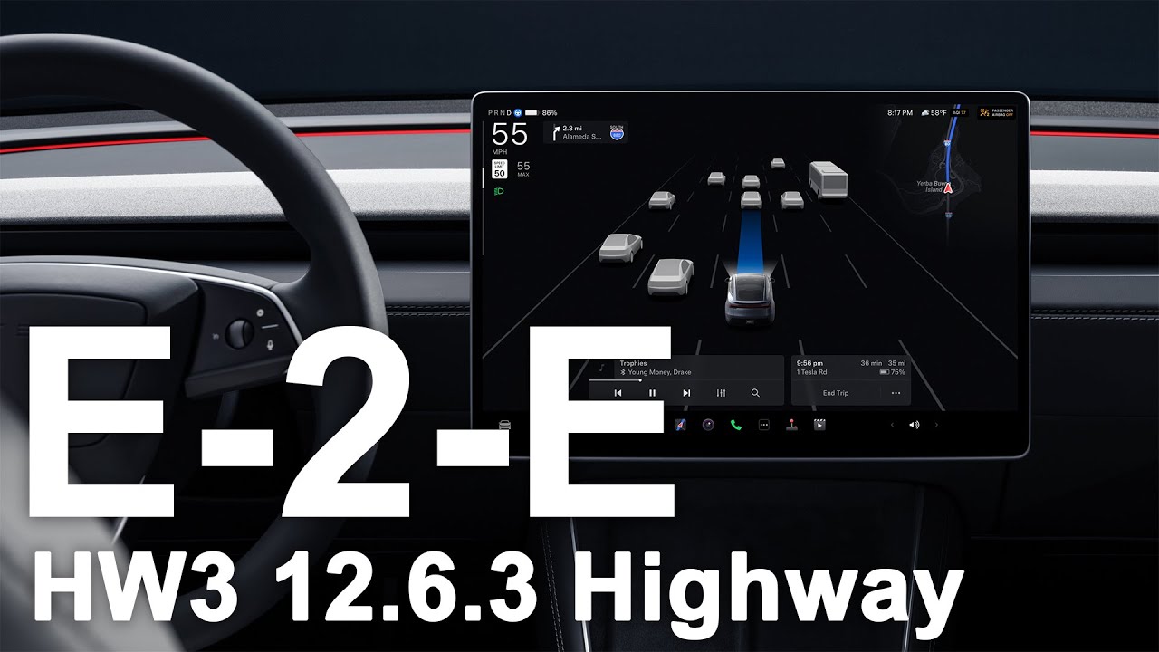Tesla End to End 12.6.3 Highway