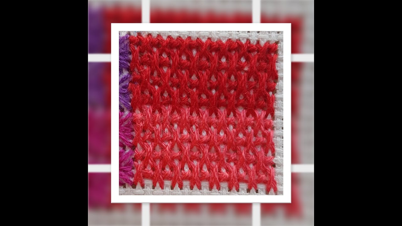 Needlepoint stitches/Canvas work Embroidery tutorial part 2 -Alternating Cross Stitch