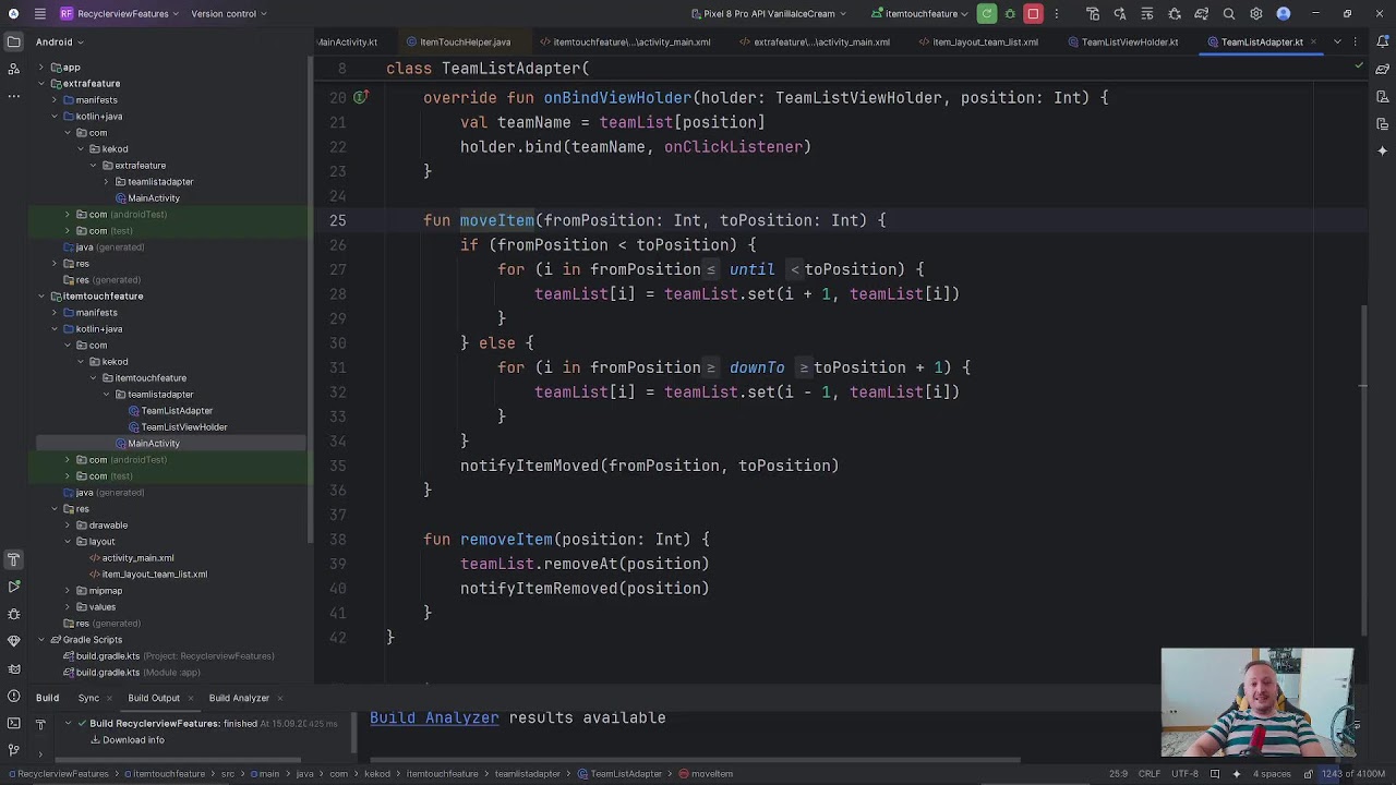 Ders 17 : RecyclerViews Features
