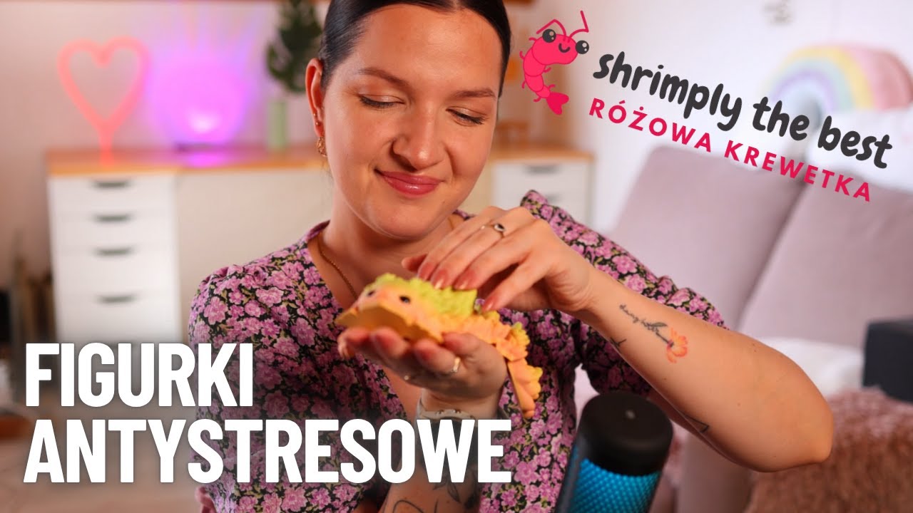 Wyjątkowe Gadżety Antystresowe/Figurki Kolekcjonerskie 🦀 Różowa Krewetka 🌙 ASMR Po Polsku 🇵🇱