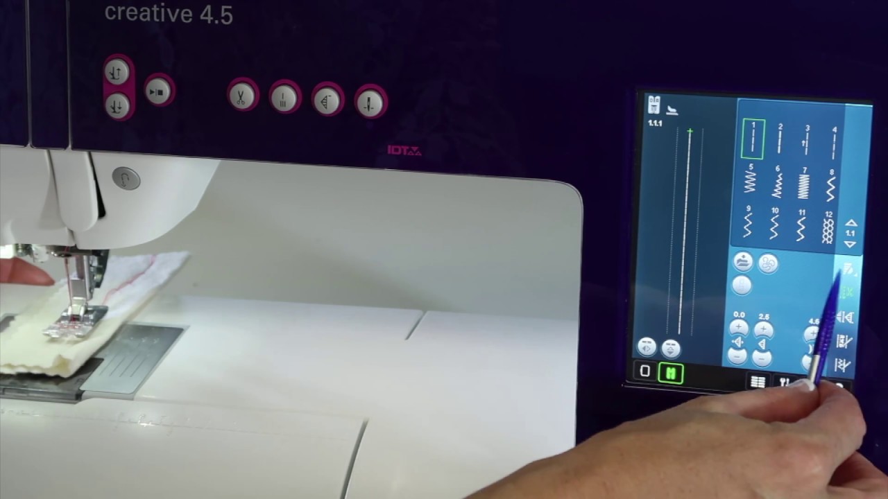 PFAFF creative 4.5 52 Tie Off Menu