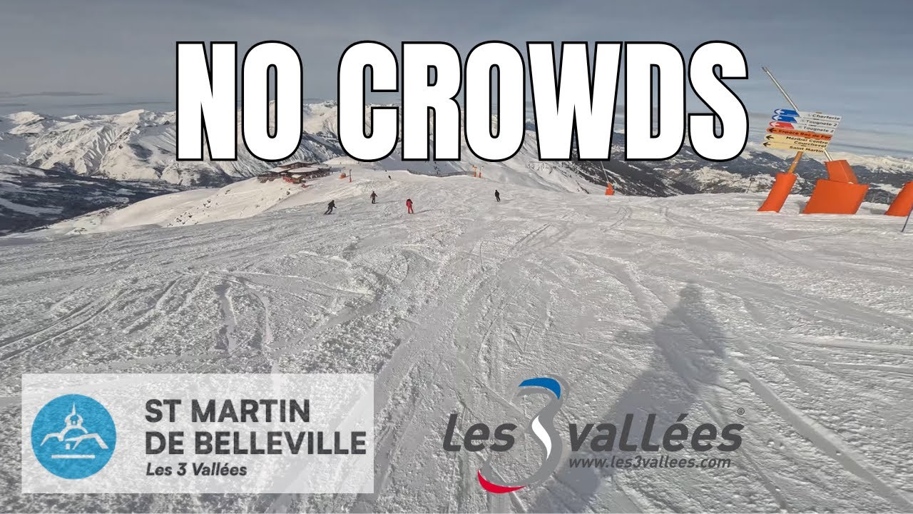 Skiing blue piste 'Jerusalim' in Les Menuires, Les 3 Vallées, GoPro 4k, 2026