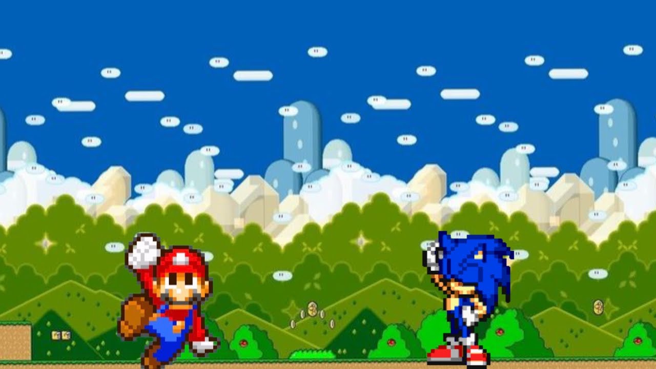 Sonic vs Mario (remake sprite animation not finished)