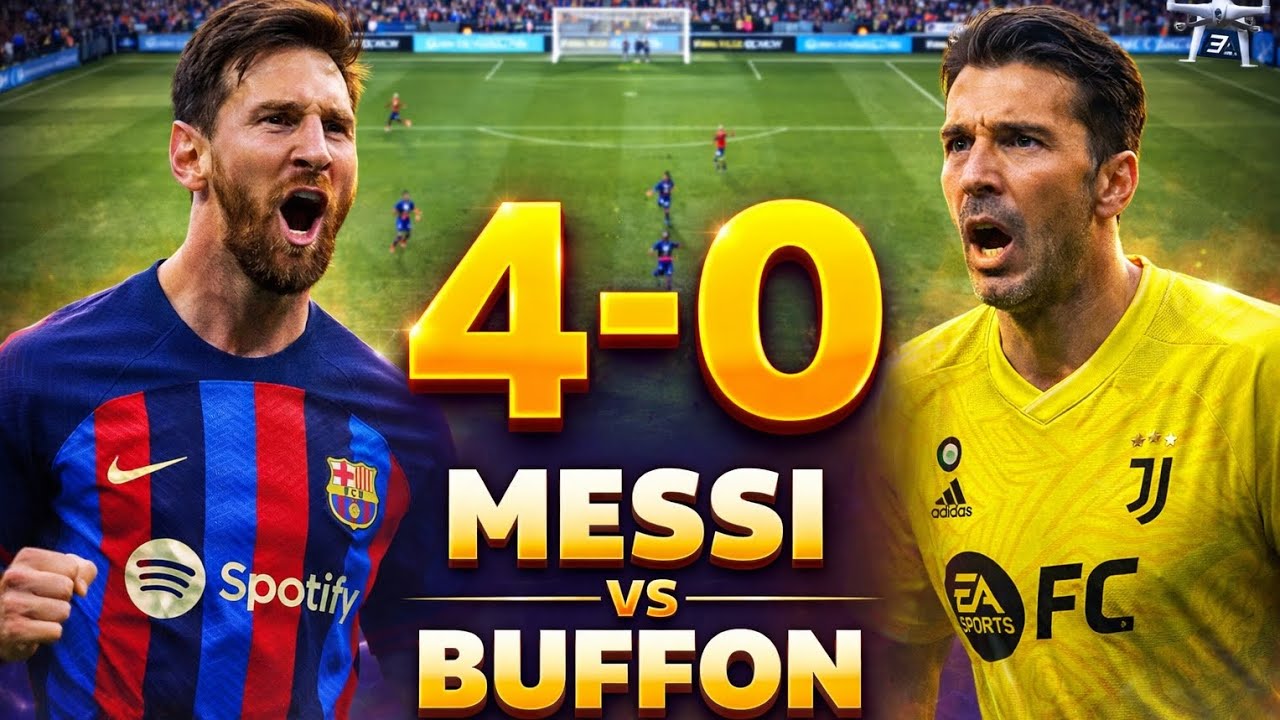 4-0 WIN! Messi Unstoppable vs Buffon 🐐 | EA FC Full Commentary 🔥  #fcmobile 
